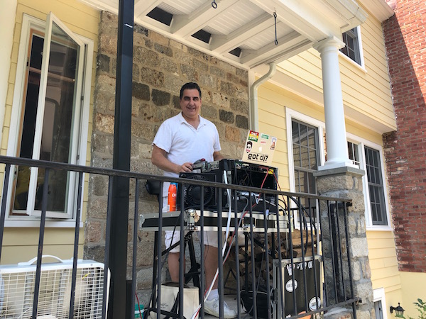 DJ Dave Swirsky and his set up for karaoke & dj pool party