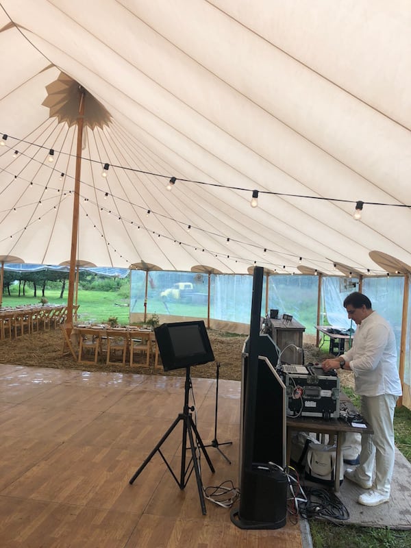 DJ Dave Karaoke DJ set up before wedding Reception