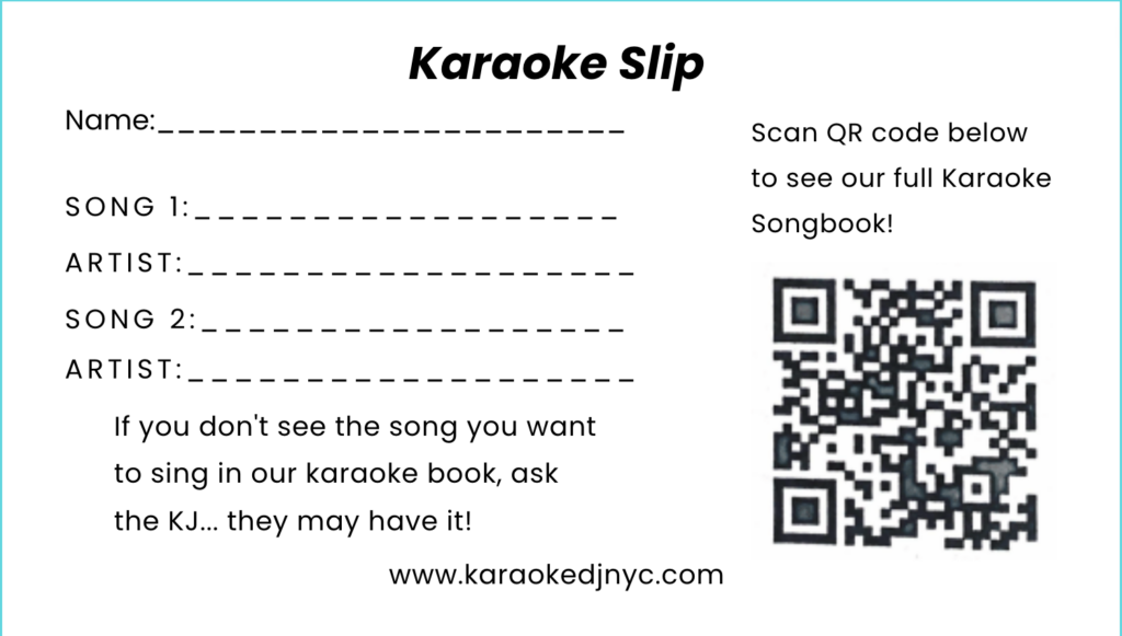 Expressway Music Karaoke Song Slip